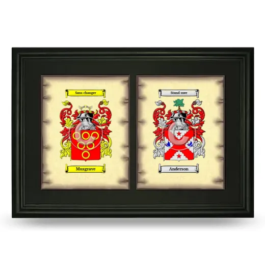 Double Coat of Arms Framed - Black