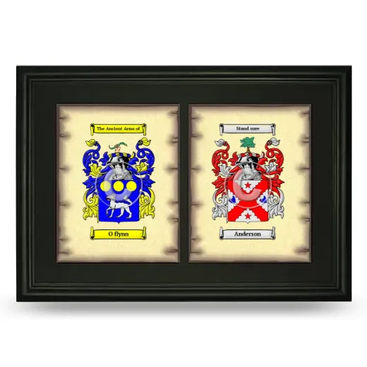 Double Coat of Arms Framed - Black