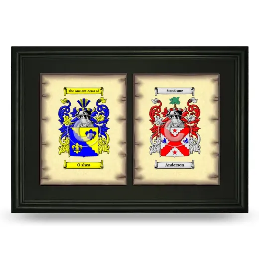 Double Coat of Arms Framed - Black