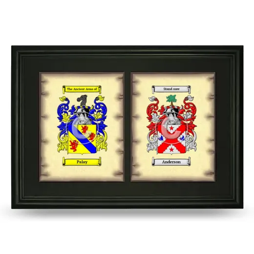Double Coat of Arms Framed - Black