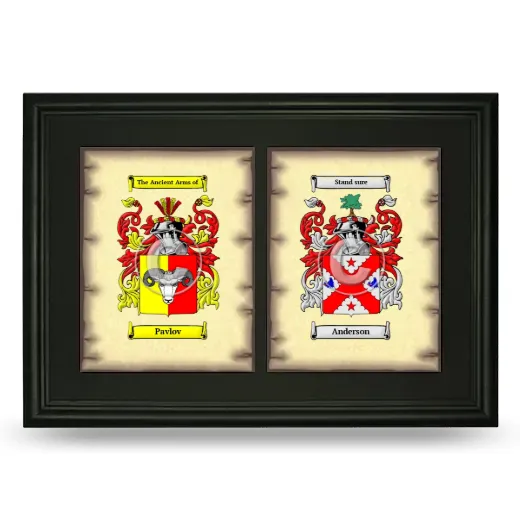 Double Coat of Arms Framed - Black