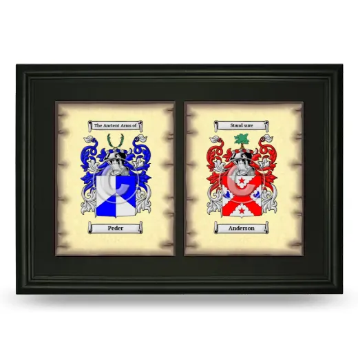 Double Coat of Arms Framed - Black