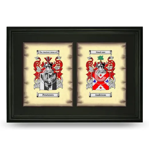 Double Coat of Arms Framed - Black