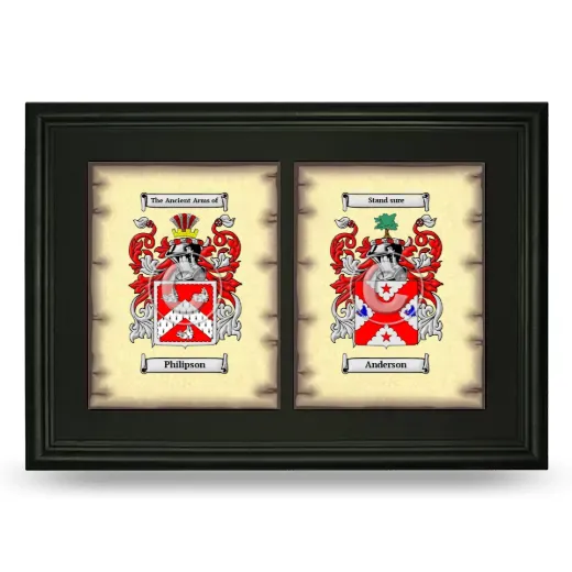 Double Coat of Arms Framed - Black