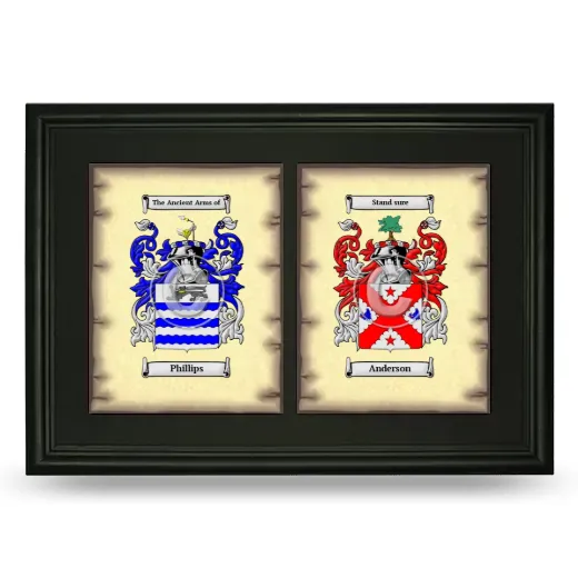 Double Coat of Arms Framed - Black