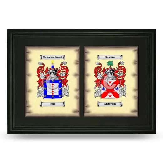Double Coat of Arms Framed - Black