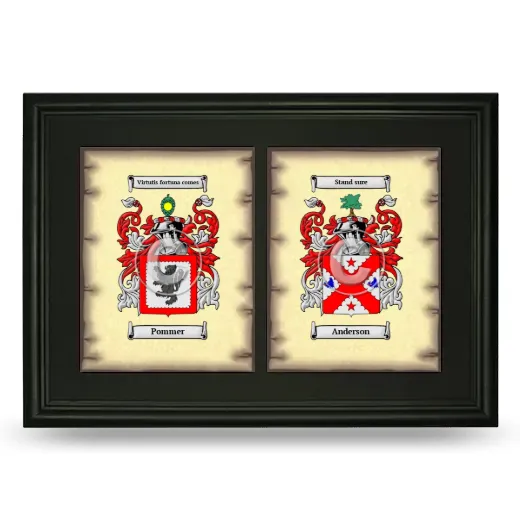 Double Coat of Arms Framed - Black