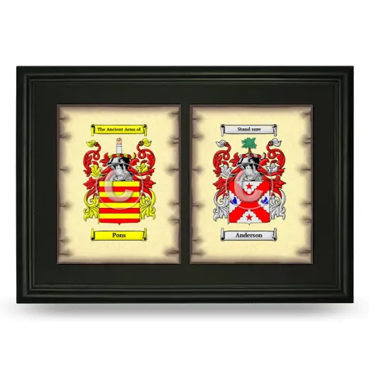 Double Coat of Arms Framed - Black