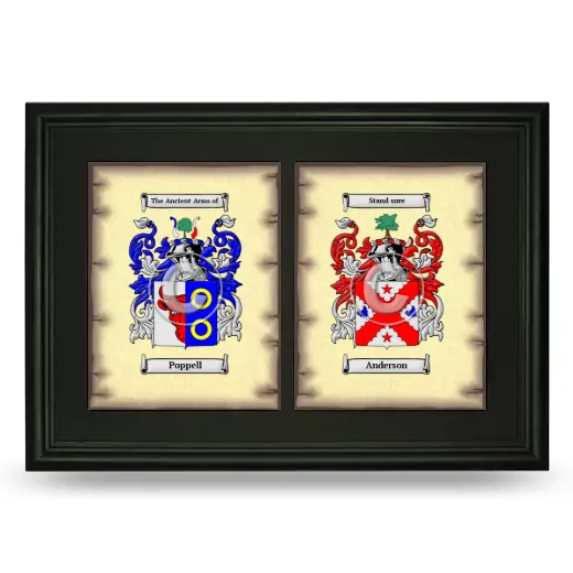 Double Coat of Arms Framed - Black