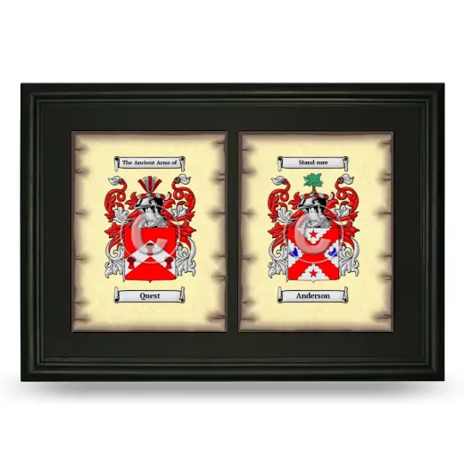Double Coat of Arms Framed - Black