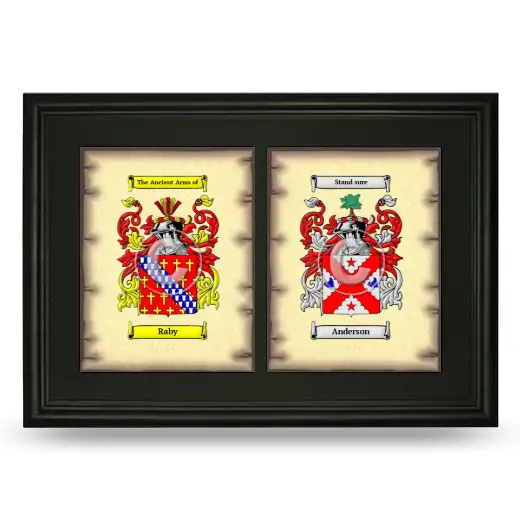 Double Coat of Arms Framed - Black