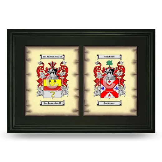 Double Coat of Arms Framed - Black