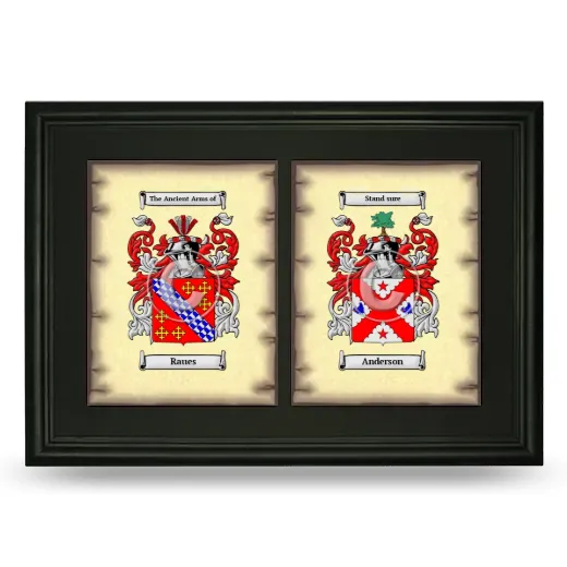 Double Coat of Arms Framed - Black