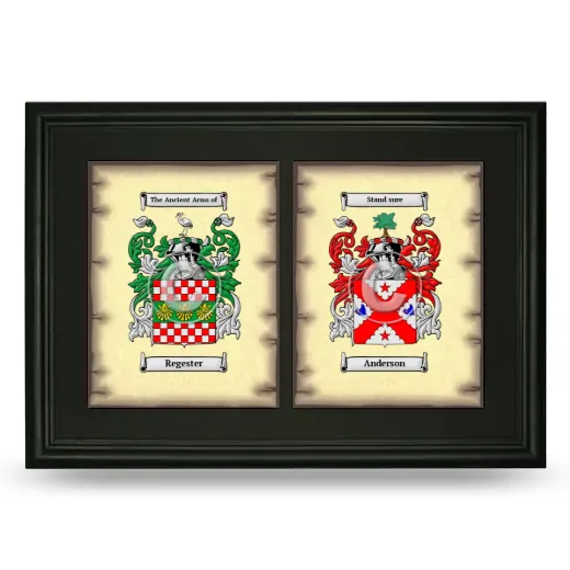 Double Coat of Arms Framed - Black