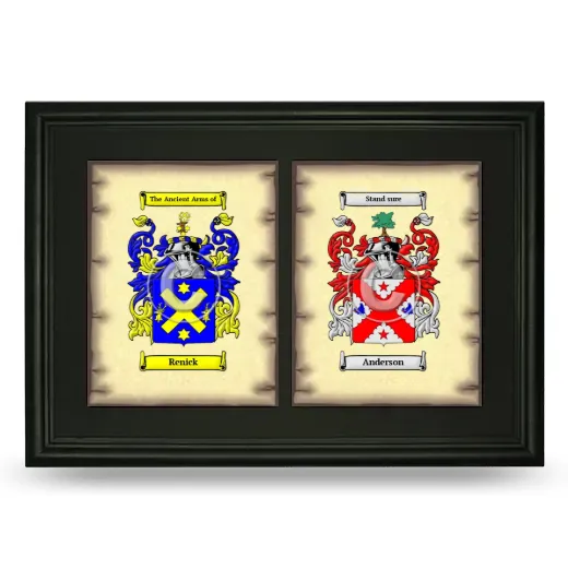 Double Coat of Arms Framed - Black