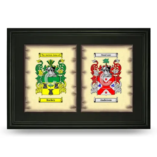 Double Coat of Arms Framed - Black