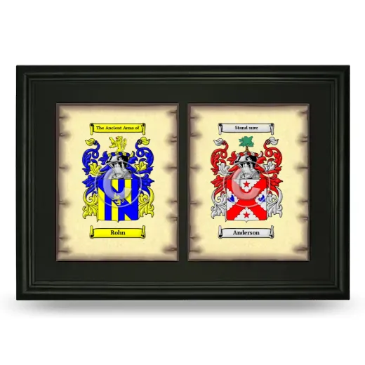 Double Coat of Arms Framed - Black