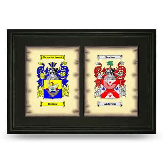 Double Coat of Arms Framed - Black