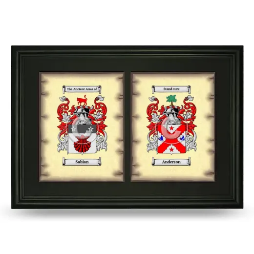 Double Coat of Arms Framed - Black