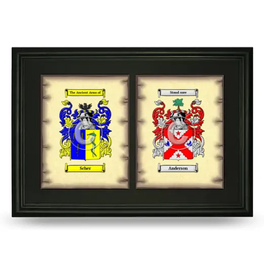 Double Coat of Arms Framed - Black