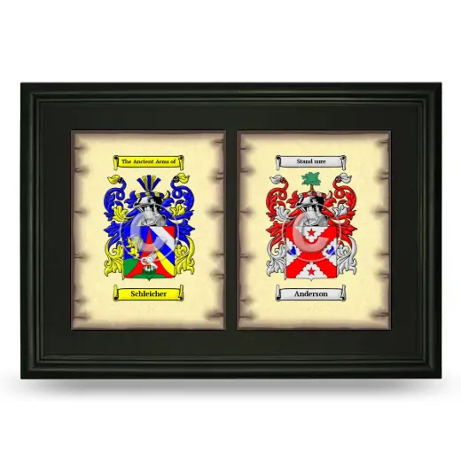 Double Coat of Arms Framed - Black