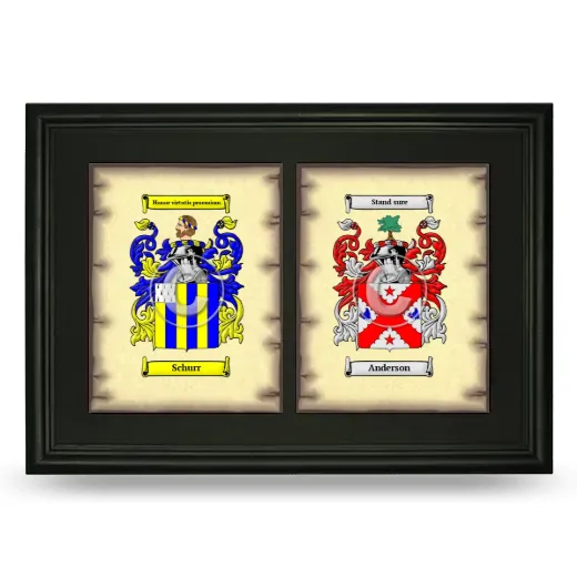Double Coat of Arms Framed - Black