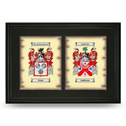 Double Coat of Arms Framed - Black