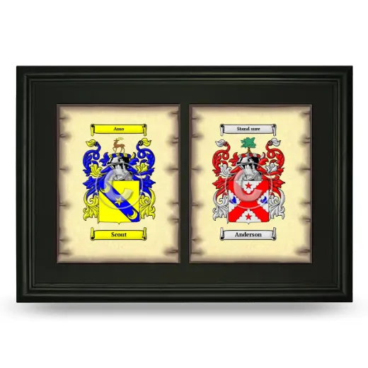 Double Coat of Arms Framed - Black