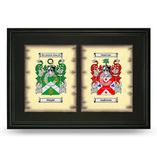 Double Coat of Arms Framed - Black