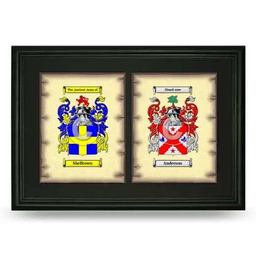 Double Coat of Arms Framed - Black