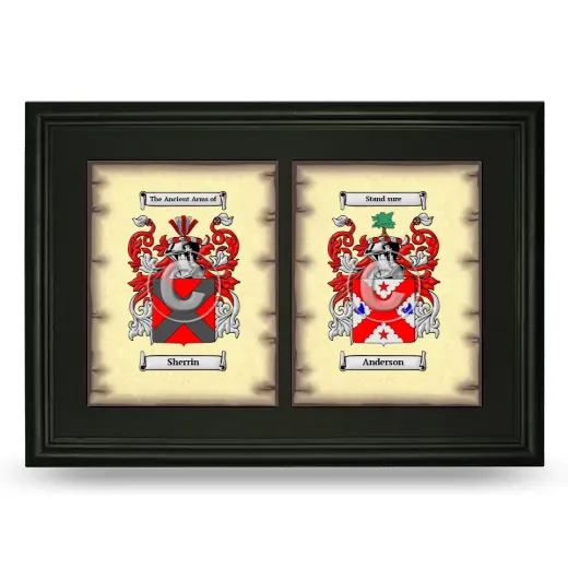 Double Coat of Arms Framed - Black