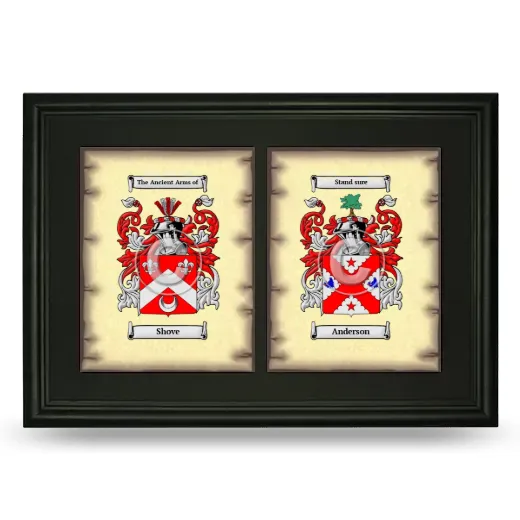 Double Coat of Arms Framed - Black
