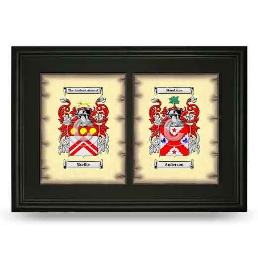 Double Coat of Arms Framed - Black