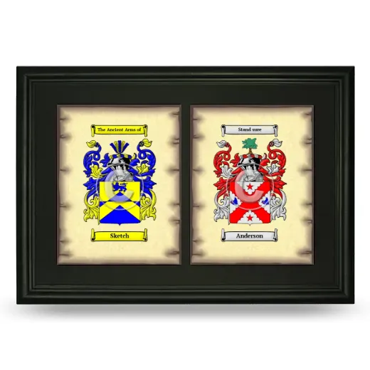 Double Coat of Arms Framed - Black