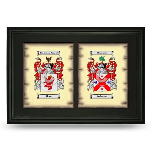 Double Coat of Arms Framed - Black