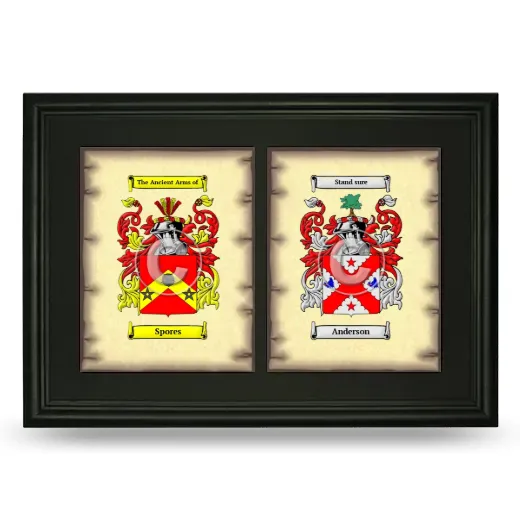 Double Coat of Arms Framed - Black