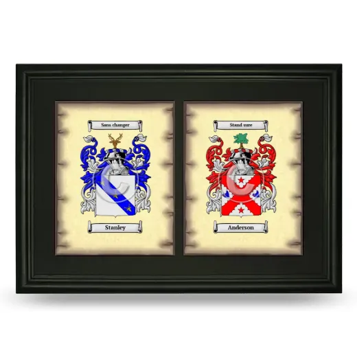 Double Coat of Arms Framed - Black