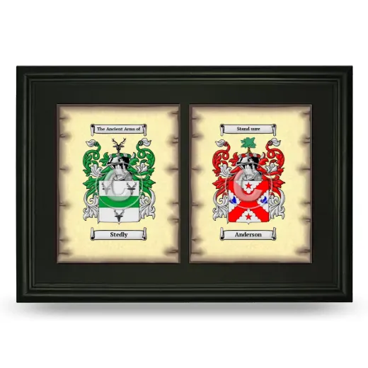 Double Coat of Arms Framed - Black