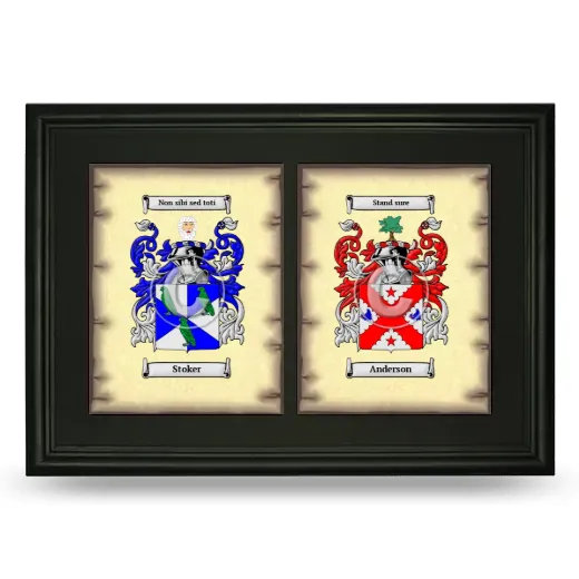 Double Coat of Arms Framed - Black