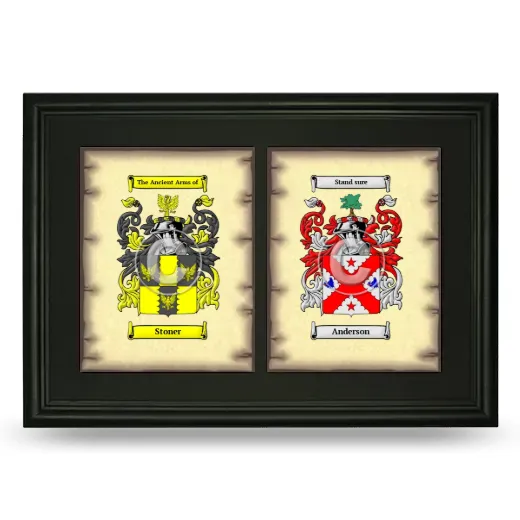Double Coat of Arms Framed - Black