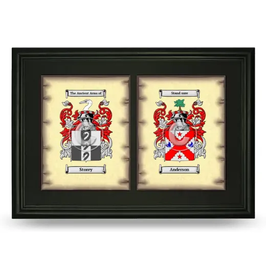 Double Coat of Arms Framed - Black