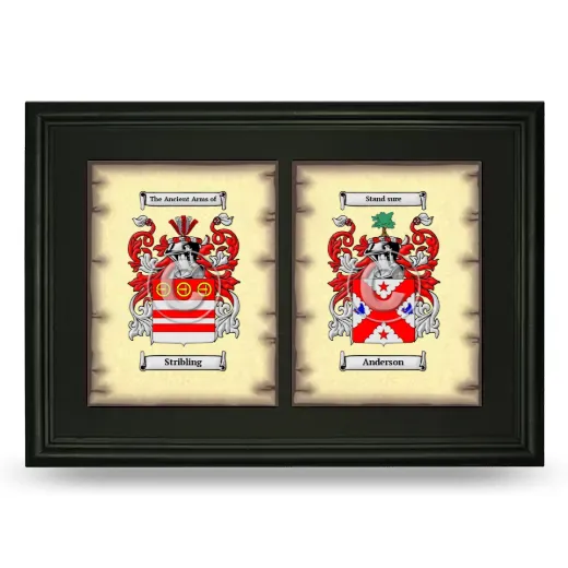 Double Coat of Arms Framed - Black