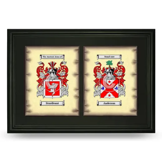 Double Coat of Arms Framed - Black