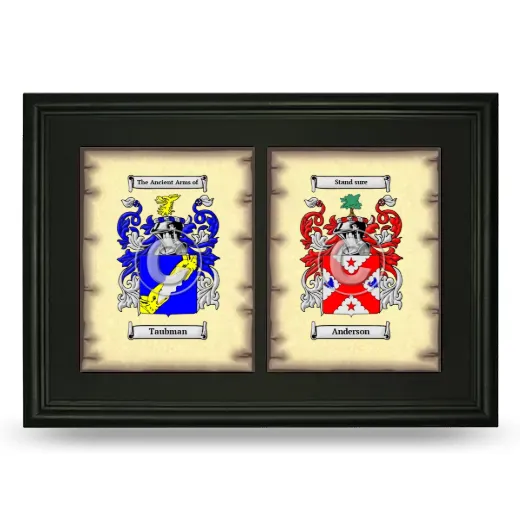 Double Coat of Arms Framed - Black