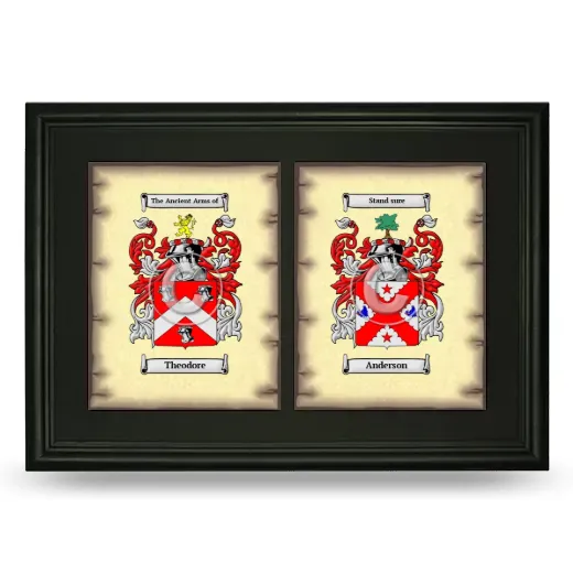 Double Coat of Arms Framed - Black