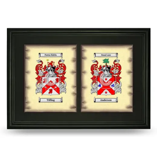 Double Coat of Arms Framed - Black