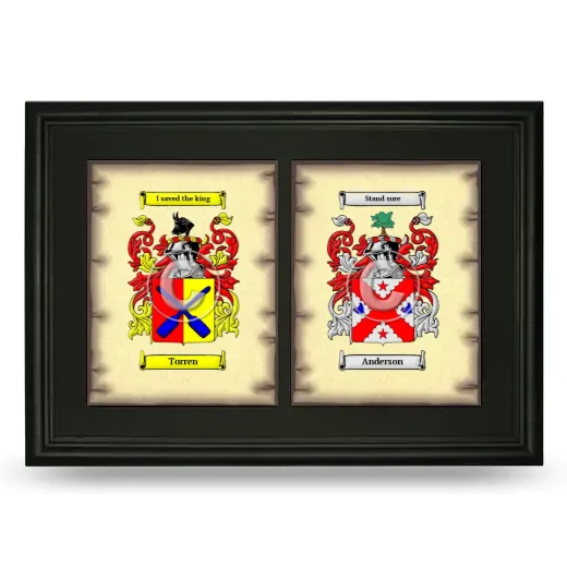 Double Coat of Arms Framed - Black