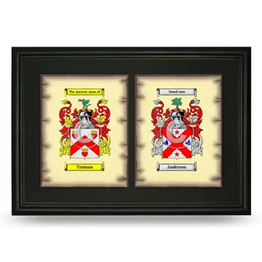 Double Coat of Arms Framed - Black