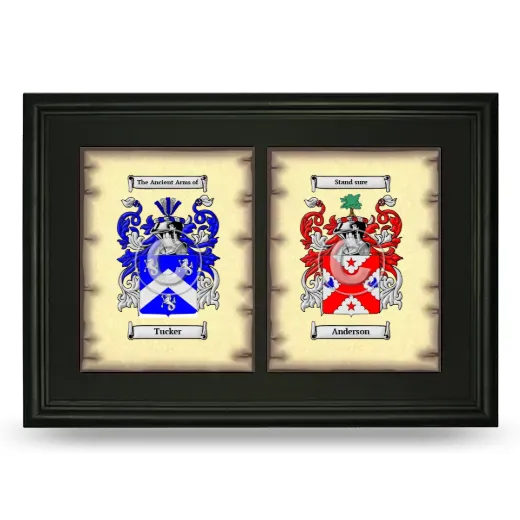 Double Coat of Arms Framed - Black