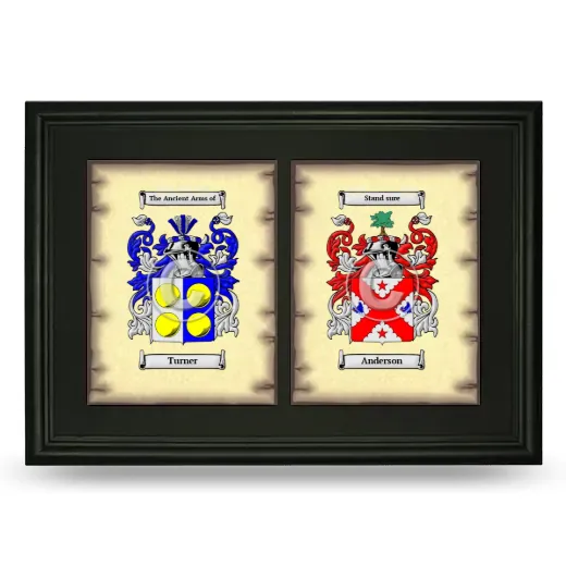 Double Coat of Arms Framed - Black